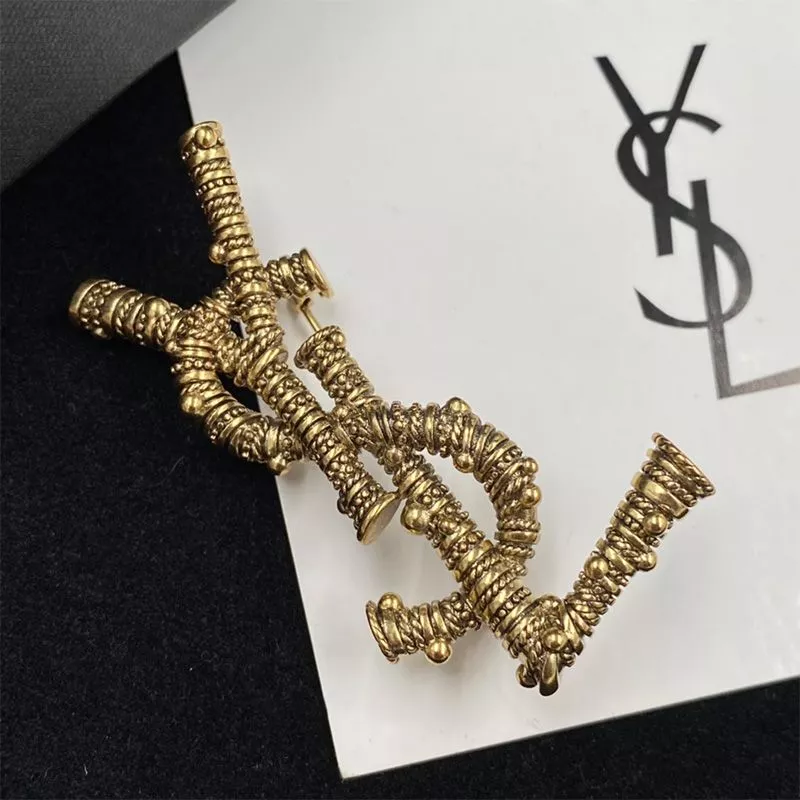 Saint Laurent Opyum Brooch In Berber Metal Gold 0119