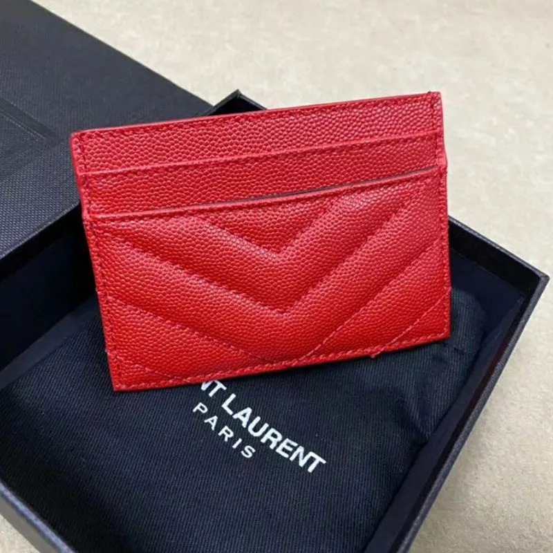 Cheap Saint Laurent Monogram Card Case In Grained Matelasse Leather Red Gold 0115