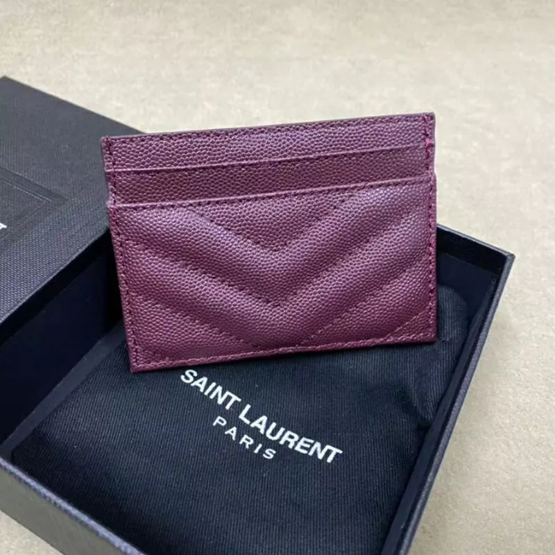 Cheap Saint Laurent Monogram Card Case In Grained Matelasse Leather Purple Silver 0117