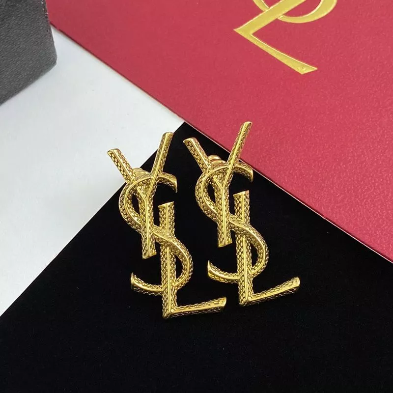 Saint Laurent Opyum Earrings In Snake Metal Gold 0119