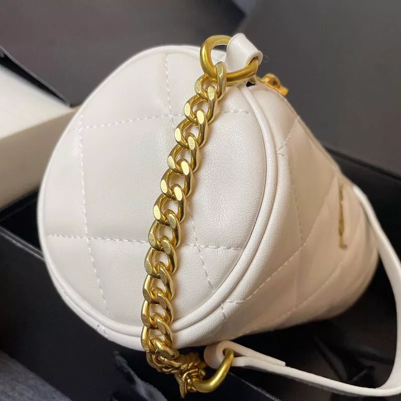 Cheap Saint Laurent Mini Sade Tube Bag In Quilted Lambskin White Gold 0112