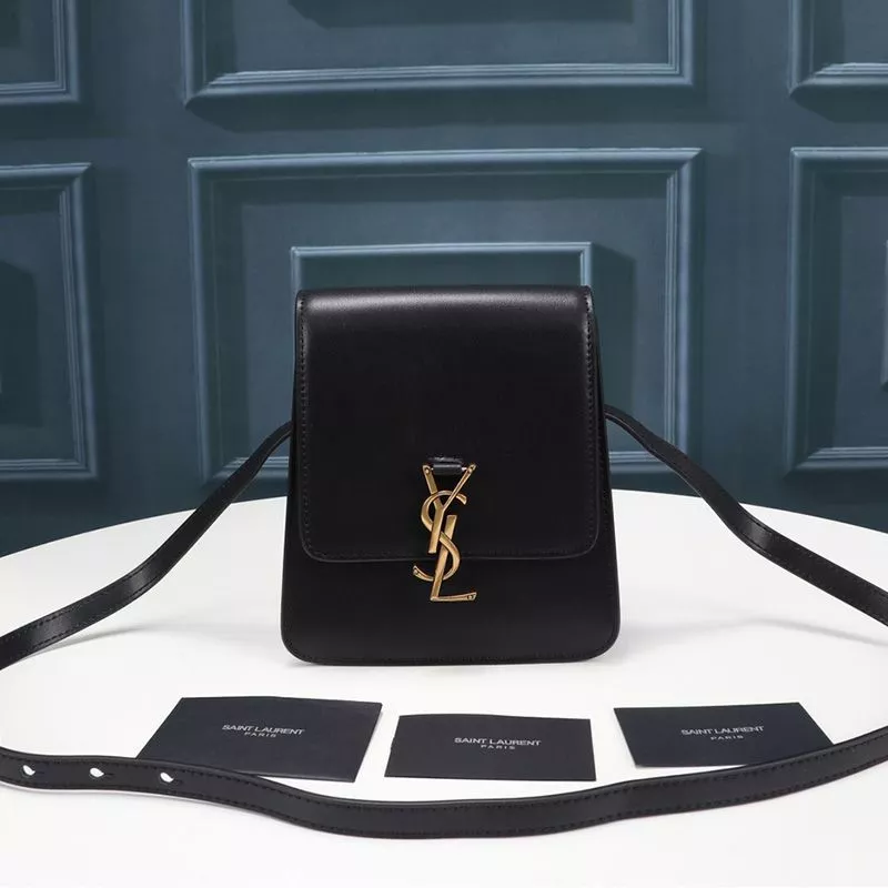 Saint Laurent Kaia North South Satchel In Vegetable-Tanned Leather Black Gold 0112