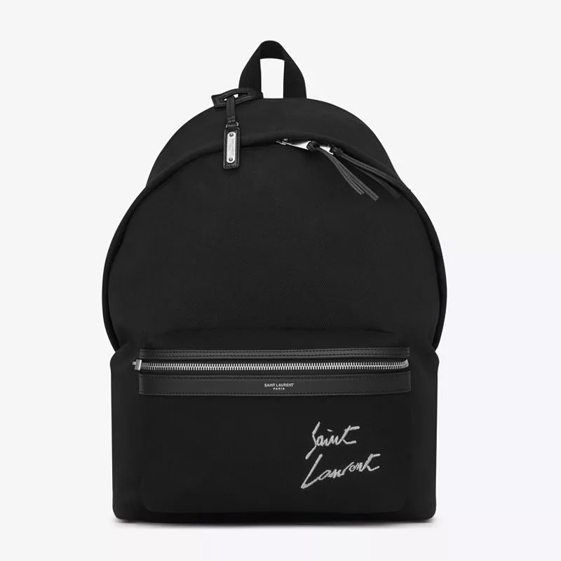 Saint Laurent City Backpack In Logo Signature Canvas Black 0112