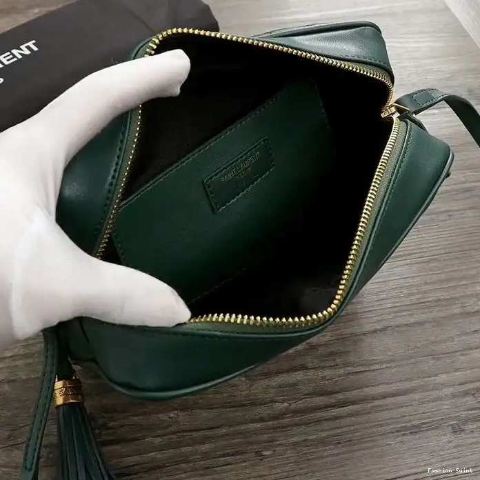 Cheap Lou Matelasse Leather In Saint Camera Bag Laurent Green Gold 0217