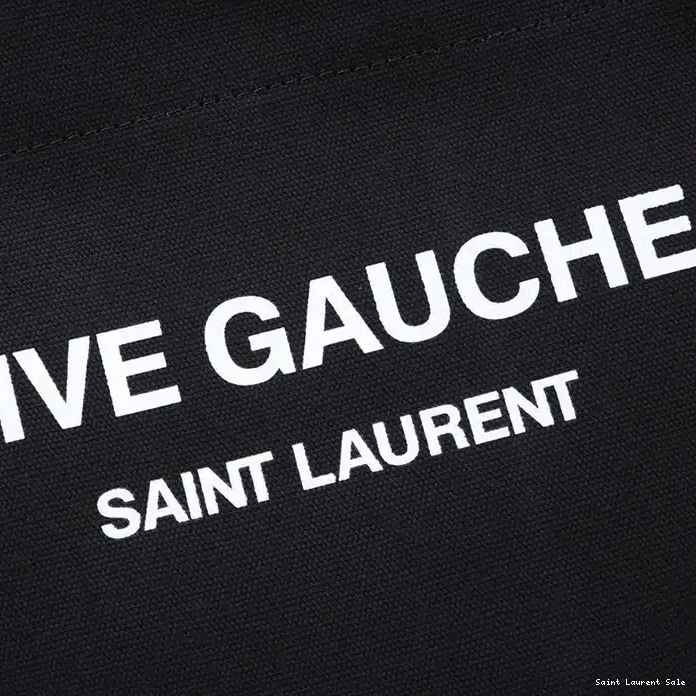 Cheap Bag Leather In Linen Saint Gauche And Rive Laurent Bucket Black 0214